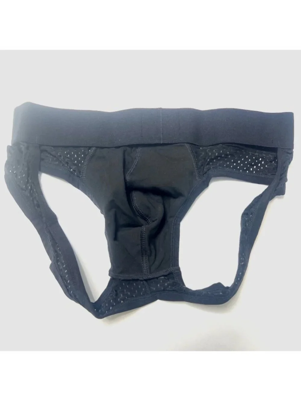 SKYSPER Men Jockstrap Male Black Thong Underwear Size Medium